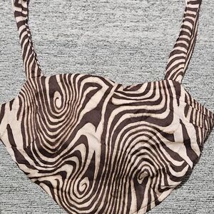 Urban Outfitters Brown and Cream Swirl Crop Top
